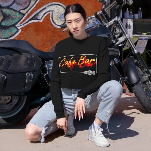 Neon Cafe Vibes Cropped Sweatshirt - Image 5