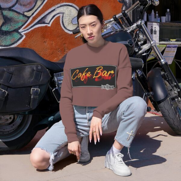 Neon Cafe Vibes Cropped Sweatshirt